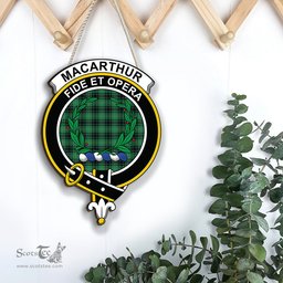 ScotsTee Shop Scottish MacArthur Ancient Clan Scottish Crest Tartan Wooden Hanging Wall Art Sign