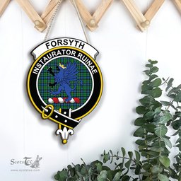ScotsTee Shop Scottish Forsyth Ancient Clan Scottish Crest Tartan Wooden Hanging Wall Art Sign