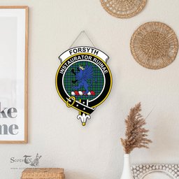 ScotsTee Shop Scottish Forsyth Ancient Clan Scottish Crest Tartan Wooden Hanging Wall Art Sign
