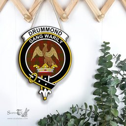 ScotsTee Shop Scottish Drummond Clan Clan Scottish Crest Tartan Wooden Hanging Wall Art Sign