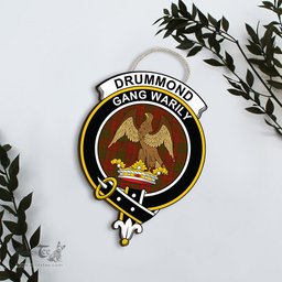 ScotsTee Shop Scottish Drummond Clan Clan Scottish Crest Tartan Wooden Hanging Wall Art Sign