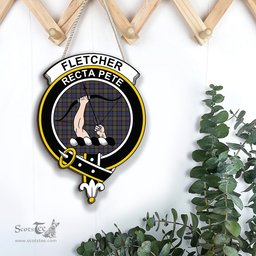 ScotsTee Shop Scottish Fletcher of Dunans Clan Scottish Crest Tartan Wooden Hanging Wall Art Sign