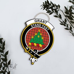 ScotsTee Shop Scottish Grant Weathered Clan Scottish Crest Tartan Wooden Hanging Wall Art Sign