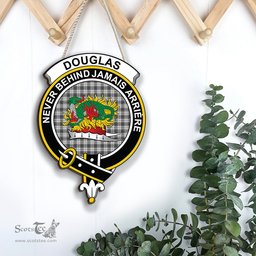 ScotsTee Shop Scottish Douglas Grey Modern Clan Scottish Crest Tartan Wooden Hanging Wall Art Sign