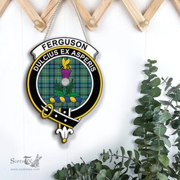 ScotsTee Shop Scottish Ferguson Ancient Clan Scottish Crest Tartan Wooden Hanging Wall Art Sign