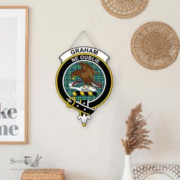 ScotsTee Shop Scottish Graham of Montrose Ancient Clan Scottish Crest Tartan Wooden Hanging Wall Art Sign