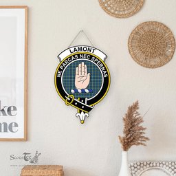 ScotsTee Shop Scottish Lamont Ancient Clan Scottish Crest Tartan Wooden Hanging Wall Art Sign