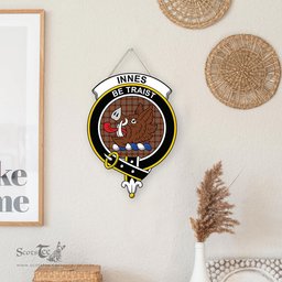 ScotsTee Shop Scottish Innes Ancient Clan Scottish Crest Tartan Wooden Hanging Wall Art Sign