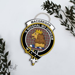 ScotsTee Shop Scottish MacGregor Hunting Ancient Clan Scottish Crest Tartan Wooden Hanging Wall Art Sign