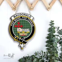 ScotsTee Shop Scottish MacDonald Lord of the Isles Hunting Clan Scottish Crest Tartan Wooden Hanging Wall Art Sign