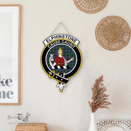 ScotsTee Shop Scottish Elphinstone Clan Scottish Crest Tartan Wooden Hanging Wall Art Sign