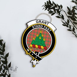 ScotsTee Shop Scottish Grant Ancient Clan Scottish Crest Tartan Wooden Hanging Wall Art Sign