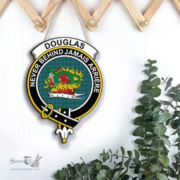 ScotsTee Shop Scottish Douglas Ancient Clan Scottish Crest Tartan Wooden Hanging Wall Art Sign