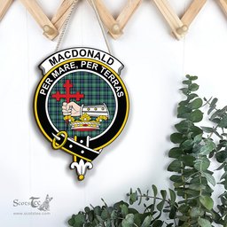 ScotsTee Shop Scottish MacDonald of the Isles Hunting Ancient Clan Scottish Crest Tartan Wooden Hanging Wall Art Sign
