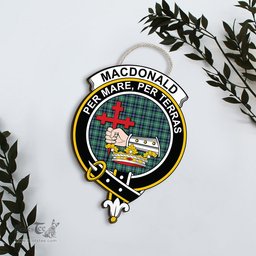 ScotsTee Shop Scottish MacDonald of the Isles Hunting Ancient Clan Scottish Crest Tartan Wooden Hanging Wall Art Sign
