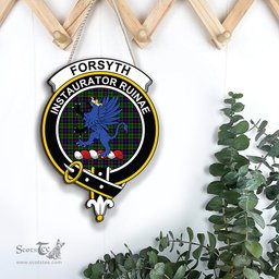 ScotsTee Shop Scottish Forsyth Modern Clan Scottish Crest Tartan Wooden Hanging Wall Art Sign