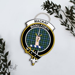 ScotsTee Shop Scottish MacKay Ancient Clan Scottish Crest Tartan Wooden Hanging Wall Art Sign