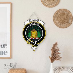 ScotsTee Shop Scottish Dundas Modern 02 Clan Scottish Crest Tartan Wooden Hanging Wall Art Sign
