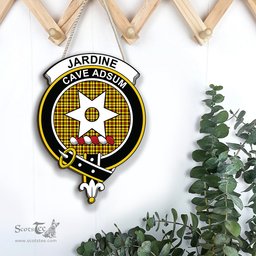 ScotsTee Shop Scottish Jardine Clan Scottish Crest Tartan Wooden Hanging Wall Art Sign