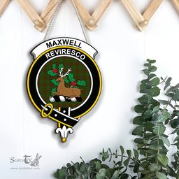 ScotsTee Shop Scottish Maxwell Hunting Clan Scottish Crest Tartan Wooden Hanging Wall Art Sign