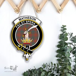 ScotsTee Shop Scottish Matheson Ancient Clan Scottish Crest Tartan Wooden Hanging Wall Art Sign