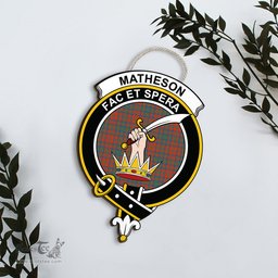 ScotsTee Shop Scottish Matheson Ancient Clan Scottish Crest Tartan Wooden Hanging Wall Art Sign