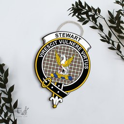 ScotsTee Shop Scottish Stewart Dress Ancient Clan Scottish Crest Tartan Wooden Hanging Wall Art Sign