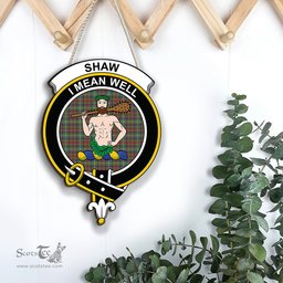 ScotsTee Shop Scottish Shaw Green Modern Clan Scottish Crest Tartan Wooden Hanging Wall Art Sign