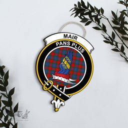 ScotsTee Shop Scottish Mar Clan Scottish Crest Tartan Wooden Hanging Wall Art Sign