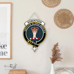 ScotsTee Shop Scottish Robertson Hunting Modern Clan Scottish Crest Tartan Wooden Hanging Wall Art Sign