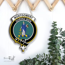 ScotsTee Shop Scottish Montgomery Ancient Clan Scottish Crest Tartan Wooden Hanging Wall Art Sign