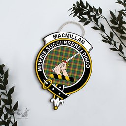 ScotsTee Shop Scottish MacMillan Old Ancient Clan Scottish Crest Tartan Wooden Hanging Wall Art Sign