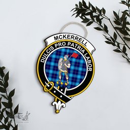 ScotsTee Shop Scottish McKerrell Clan Scottish Crest Tartan Wooden Hanging Wall Art Sign