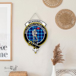 ScotsTee Shop Scottish McKerrell Clan Scottish Crest Tartan Wooden Hanging Wall Art Sign