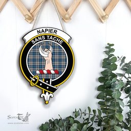 ScotsTee Shop Scottish Napier Modern Clan Scottish Crest Tartan Wooden Hanging Wall Art Sign