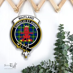 ScotsTee Shop Scottish Maitland Clan Scottish Crest Tartan Wooden Hanging Wall Art Sign