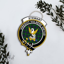 ScotsTee Shop Scottish Stewart Old Modern Clan Scottish Crest Tartan Wooden Hanging Wall Art Sign