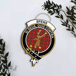 ScotsTee Shop Scottish Spens Modern Clan Scottish Crest Tartan Wooden Hanging Wall Art Sign
