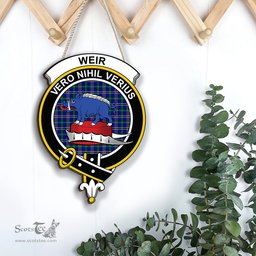 ScotsTee Shop Scottish Weir Modern Clan Scottish Crest Tartan Wooden Hanging Wall Art Sign