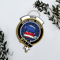 ScotsTee Shop Scottish Weir Modern Clan Scottish Crest Tartan Wooden Hanging Wall Art Sign