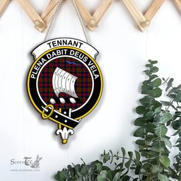 ScotsTee Shop Scottish Tennant Clan Scottish Crest Tartan Wooden Hanging Wall Art Sign