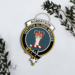 ScotsTee Shop Scottish Robertson Hunting Ancient Clan Scottish Crest Tartan Wooden Hanging Wall Art Sign