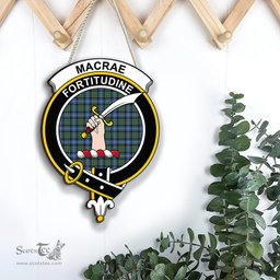 ScotsTee Shop Scottish MacRae Hunting Ancient Clan Scottish Crest Tartan Wooden Hanging Wall Art Sign