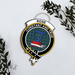 ScotsTee Shop Scottish Rose Hunting Ancient Clan Scottish Crest Tartan Wooden Hanging Wall Art Sign