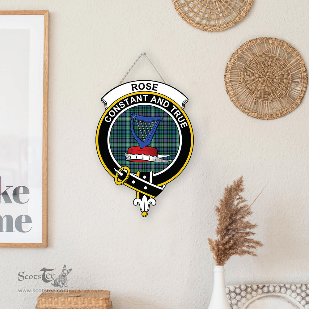 ScotsTee Shop Scottish Rose Hunting Ancient Clan Scottish Crest Tartan Wooden Hanging Wall Art Sign