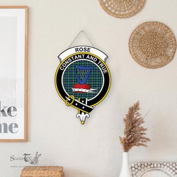 ScotsTee Shop Scottish Rose Hunting Ancient Clan Scottish Crest Tartan Wooden Hanging Wall Art Sign