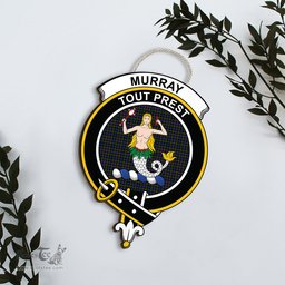 ScotsTee Shop Scottish Murray of Atholl Modern Clan Scottish Crest Tartan Wooden Hanging Wall Art Sign
