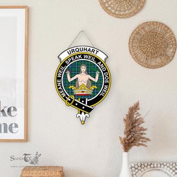 ScotsTee Shop Scottish Urquhart Ancient Clan Scottish Crest Tartan Wooden Hanging Wall Art Sign