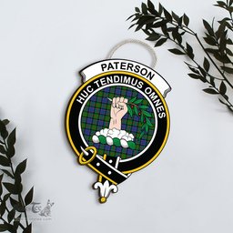 ScotsTee Shop Scottish Paterson Clan Scottish Crest Tartan Wooden Hanging Wall Art Sign
