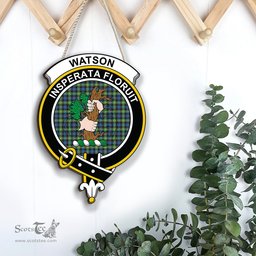 ScotsTee Shop Scottish Watson Ancient Clan Scottish Crest Tartan Wooden Hanging Wall Art Sign